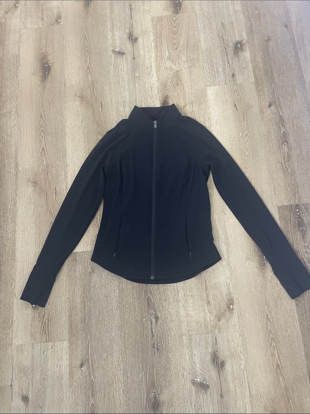 Athleta Black Zip-Front Bomber Jacket